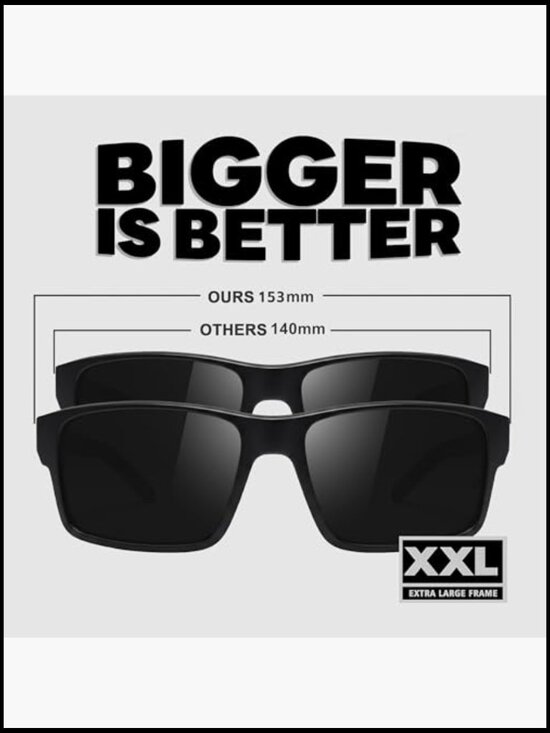 XXL Z87 Sunglasses for Big Wide Heads, TR90 Ultralight UV400 Safety Sun Glasses main image 6